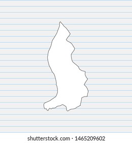 Hand drawn map of Liechtenstein back school background. Vector Illustration EPS10.