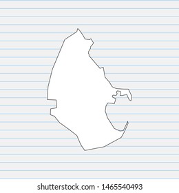 Hand drawn map of Melilla back school background. Vector Illustration EPS10.