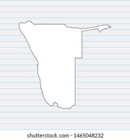 Hand drawn map of Namibia back school background. Vector Illustration EPS10.