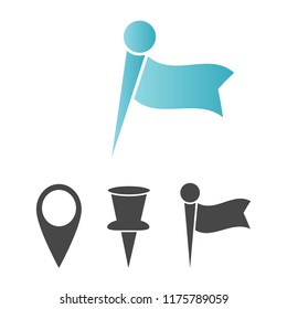 Hand drawn map pin. Doodle pin map vector icon