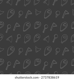 hand drawn map pins sign location seamless pattern background