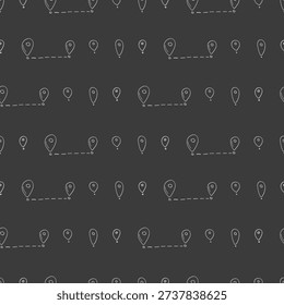 hand drawn map pins sign location seamless pattern background