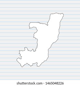 Hand drawn map of Republic of the Congo back school background. Vector Illustration EPS10.