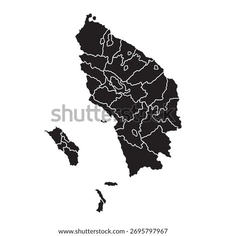 Hand drawn map sumatera utara indonesia