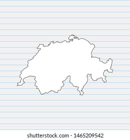 Hand drawn map of Switzerland back school background. Vector Illustration EPS10.