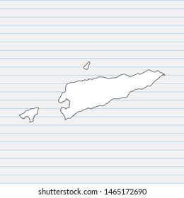 Hand drawn map of Timor-Leste back school background. Vector Illustration EPS10.