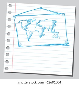Hand drawn map of the world
