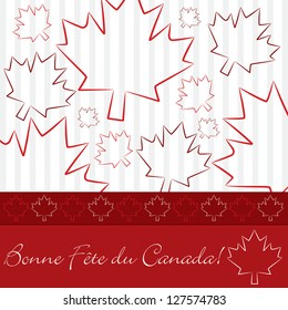 Hand drawn maple leaf Canada Day card in vector format.