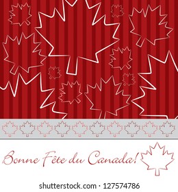 Hand drawn maple leaf Canada Day card in vector format.