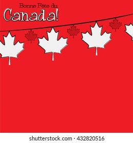 Hand drawn maple leaf Canada Day card in vector format.