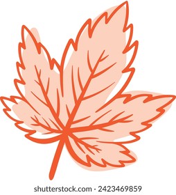 Handgezeichnete Ahornblätterlinien-Kunst mit abstrakter Shape-Vektorgrafik für den Naturhintergrund im Herbst und die Dekoration von Bannerelementen