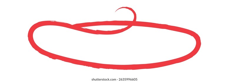 Hand drawn mark with different circle. Red circle, pen draw. Vector Illustration . EPS 10 . 