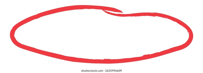 Hand drawn mark with different circle. Red circle, pen draw. Vector Illustration . EPS 10 . 
