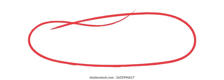 Hand drawn mark with different circle. Red circle, pen draw. Vector Illustration . EPS 10 . 