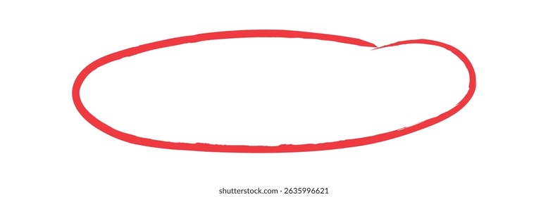 Hand drawn mark with different circle. Red circle, pen draw. Vector Illustration . EPS 10 . 