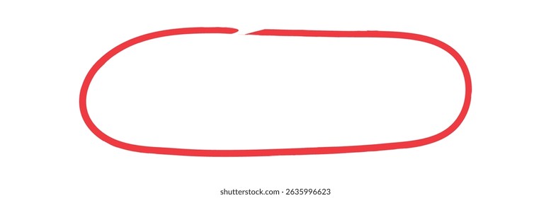 Hand drawn mark with different circle. Red circle, pen draw. Vector Illustration . EPS 10 . 