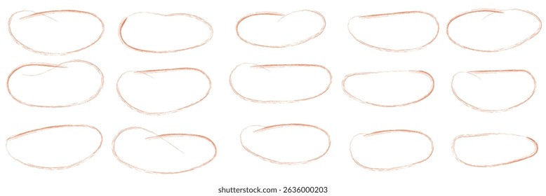 Hand drawn mark with different circle. Red circle, pen draw. Vector Illustration . EPS 10 . 