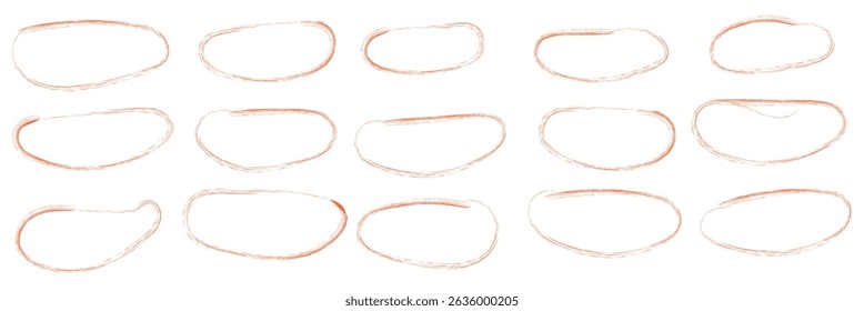 Hand drawn mark with different circle. Red circle, pen draw. Vector Illustration . EPS 10 . 