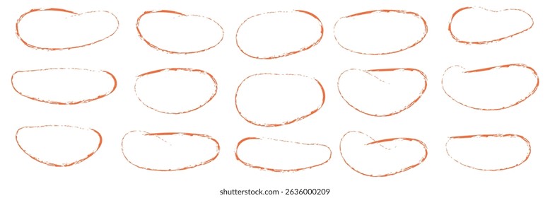 Hand drawn mark with different circle. Red circle, pen draw. Vector Illustration . EPS 10 . 