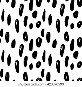 Hand drawn marker brush spots on white.Hand drawn seamless background.Rough hatched pattern. Fabric design.