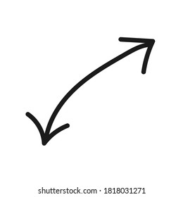 Hand Drawn Marker Icon. Arrow, circle, delete, line, marker, smudge, up, down, thin line web symbol on white background - vector illustration eps10