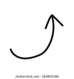 Hand Drawn Marker Icon. Arrow, circle, delete, line, marker, smudge, up, down, thin line web symbol on white background - vector illustration eps10