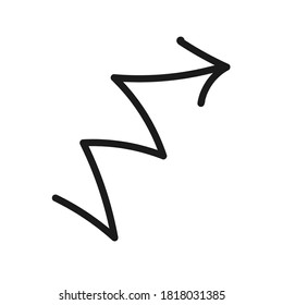 Hand Drawn Marker Icon. Arrow, circle, delete, line, marker, smudge, up, down, thin line web symbol on white background - vector illustration eps10