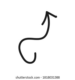 Hand Drawn Marker Icon. Arrow, circle, delete, line, marker, smudge, up, down, thin line web symbol on white background - vector illustration eps10