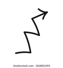handgezeichnetes Marker-Symbol. Pfeil, Kreis, Löschen, Linie, Marker, Verschmutzungen, auf, ab, dünne Linie, Websymbol auf weißem Hintergrund - bearbeitbarer Strich, Vektorgrafik eps10