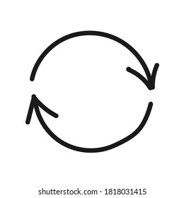 Hand Drawn Marker Icon. Arrow, circle, delete, line, marker, smudge, up, down, thin line web symbol on white background - vector illustration eps10
