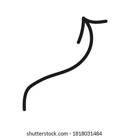 Icono de marcador de mano dibujado. Flecha, círculo, borrar, línea, marcador, manchar, arriba, abajo, símbolo web de línea delgada sobre fondo blanco - ilustración de vector de trazo editable eps10