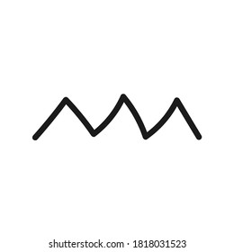 Hand Drawn Marker Icon. Arrow, circle, delete, line, marker, smudge, up, down, thin line web symbol on white background - vector illustration eps10