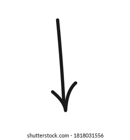 handgezeichnetes Marker-Symbol. Pfeil, Kreis, Löschen, Linie, Marker, Verschmutzungen, auf, ab, dünne Linie, Websymbol auf weißem Hintergrund - bearbeitbarer Strich, Vektorgrafik eps10