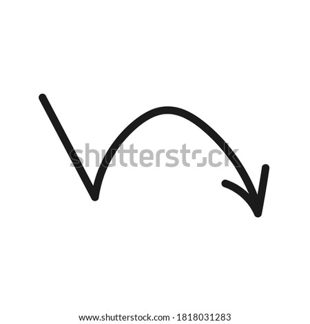 Hand Drawn Marker Icon. Arrow, circle, delete, line, marker, smudge, up, down, thin line web symbol on white background - vector illustration eps10