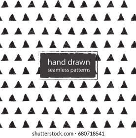 hand drawn marker and ink seamless patterns, strokes and doodles