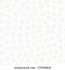 Hand drawn marker and ink seamless patterns-vector illustration. Sloppy Doodle the hearts monochrome.