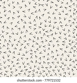 Hand drawn marker and ink seamless patterns-vector illustration. Sloppy Doodle dash tick monochrome.