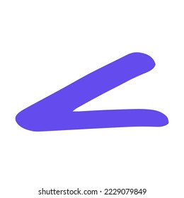 Hand drawn marker line, symbol. Cartoon vector illustration. Blue arrow, underline. Ink, doodle, texture concept for banner design
