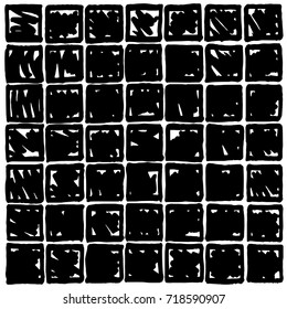 Hand drawn marker lines based abstract pattern, consisting of similar rectangles