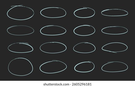 Hand drawn marker ovals vector collection