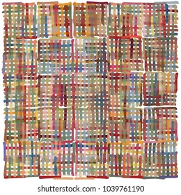 Hand drawn marker scribble based pattern, in multicolor tones