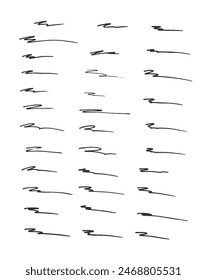 Hand Drawn Marker Scribbles Set. Graphic resources and design elements concept vector