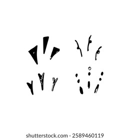 Hand drawn marker simple elements set. Grunge doodle underlines, icons, emphasis, speech bubbles, arrows and shapes. Vector illustration isolated on white background.