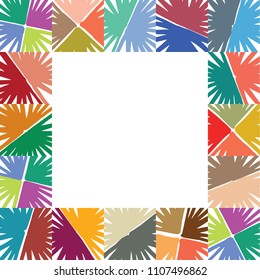 Hand drawn marker sketches based modern, abstract square shaped frame design