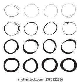 Hand drawn marker stains.Grunge round shapes.