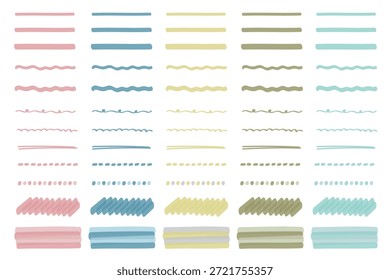 Hand Drawn  Marker Style line Decoration Elements Set