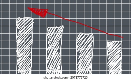 Hand drawn marketing graph. Stock market investment trading graph in graphic concept suitable for financial investment or Economic trends business idea. Vector illustration design.