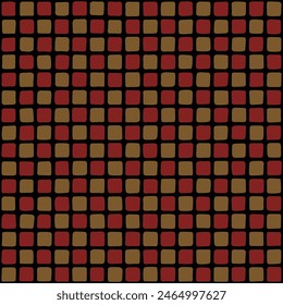 cuadros marrones y marrones dibujados a mano. fondo repetitivo negro. patrón sin costuras de Vector. muestra de tela geométrica. papel de envoltura de ajedrez. arte decorativo. Plantilla de diseño para textiles, decoración del hogar