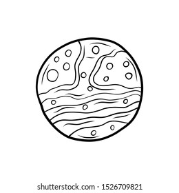Hand drawn Mars isolated on a white. Vector illustration.