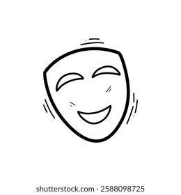 Hand Drawn Mask Illustration. Doodle Vector. Isolated on White Background - EPS 10 Vector